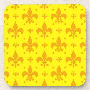 Dessous-de-verre Fleur de lis Motif jaune
