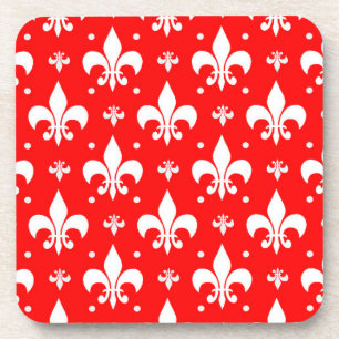 Dessous-de-verre Fleur de lis rouge Motif