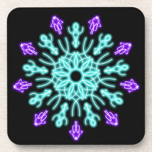 Dessous-de-verre Fleur de néon pourpre et turquose