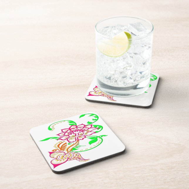 Dessous-de-verre Fleur de tatouage (Côté Droit)