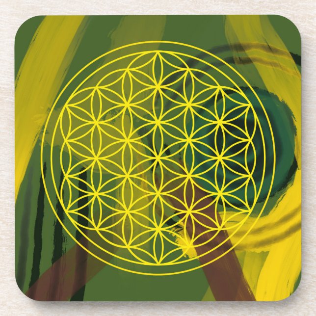Dessous-de-verre fleur de vie, chakra, magnétisme, zen, (Devant)