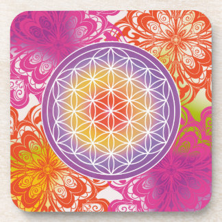 Dessous-de-verre fleur de vie, géométrique sacrée, zen, chakra,
