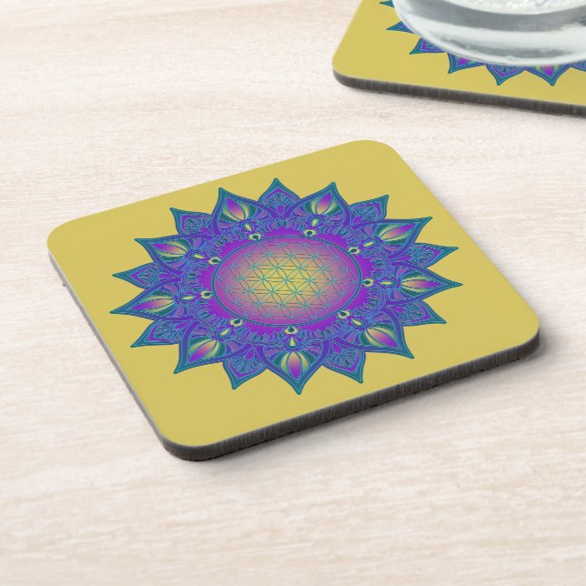 Dessous-de-verre Fleur De Vie - Mandala Indien 3 (Côté gauche)