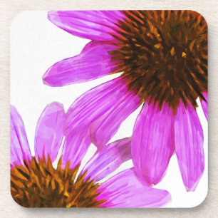 Dessous-de-verre Fleur d'échinacée violette Abstraite