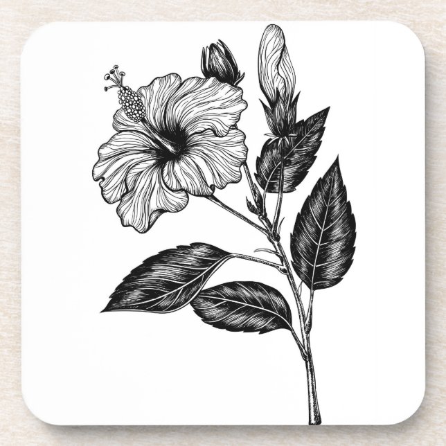 Dessous-de-verre Fleur d'Hibiscus III (Devant)