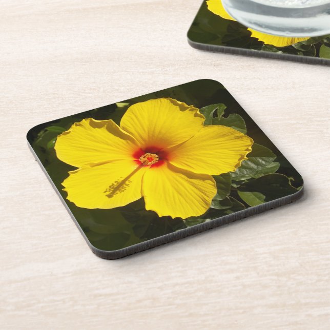 Dessous-de-verre Fleur d'Hibiscus jaune (Côté gauche)