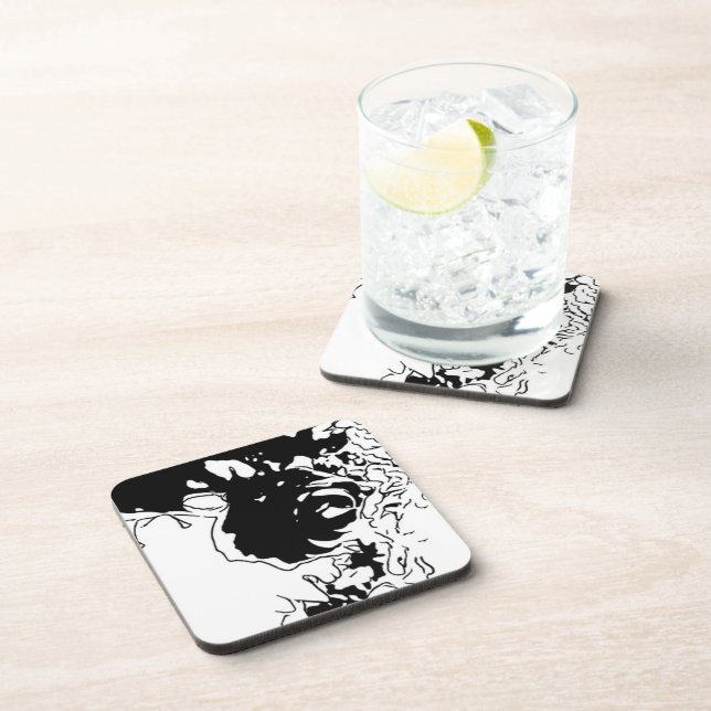 Dessous-de-verre Fleur Doodle (Côté Droit)