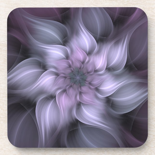Dessous-de-verre Fleur fractale violette (Devant)