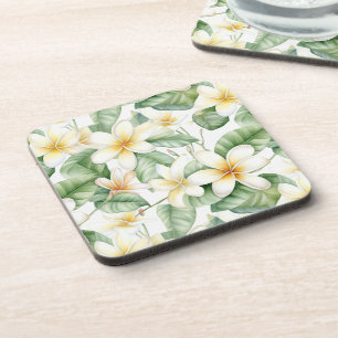 Dessous-de-verre Fleur Frangipani Blanc Tropical