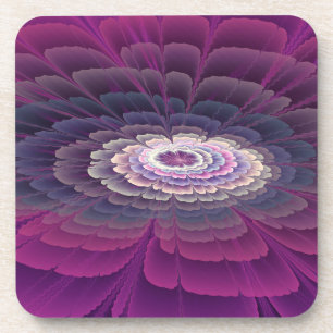Dessous-de-verre Fleur frappante Coloré Abstrait Art fractal rose