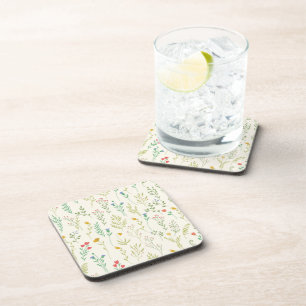 Dessous-de-verre Fleur Motif Ressort Floral Plastique dur