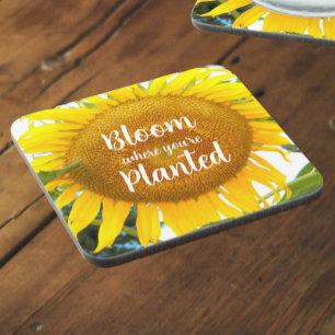 Dessous-de-verre Fleur où vous êtes planté Tournesol Jaune