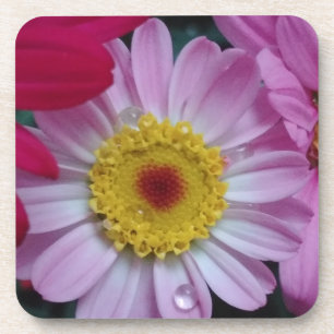 Dessous-de-verre Fleur rose et jaune