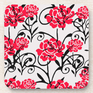 Dessous-de-verre Fleur rouge Floral Illustration Motif Design