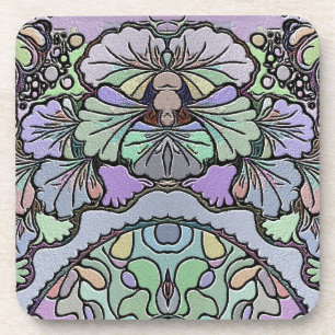 Dessous-de-verre Fleur vintage mosaïque violet pansement floral élé