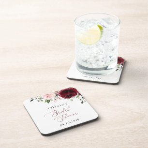 Dessous-de-verre Fleurs Bourgogne, Fleurs Roses, Fête des mariées