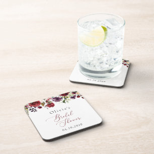 Dessous-de-verre Fleurs Bourgognes, Fleurs Roses, Fête des mariées 