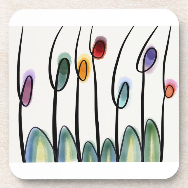 Dessous-de-verre Fleurs d'art Abstraites (Devant)