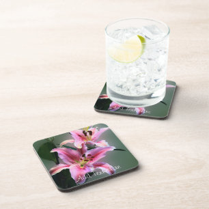 Dessous-de-verre Fleurs de lys roses et violettes