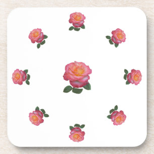 Dessous-de-verre Fleurs de rose rose