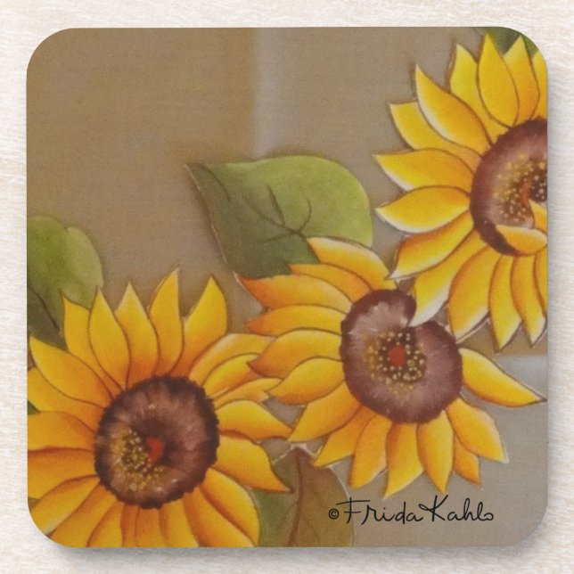 Dessous-de-verre Fleurs de soleil peintes par Frida Kahlo (Devant)