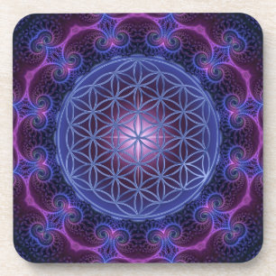 Dessous-de-verre FLEURS DE VIE/Blume des Lebens Mandala II Carré