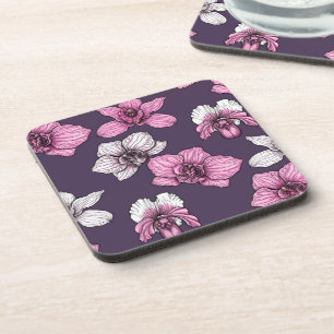 Dessous-de-verre Fleurs d'orchidées roses