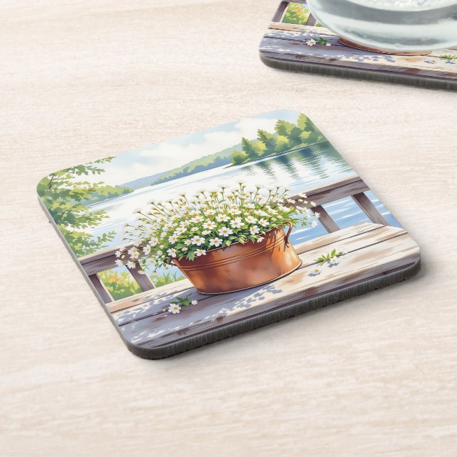 Dessous-de-verre Fleurs en pot de cuivre sur Lakehouse Deck (Côté gauche)