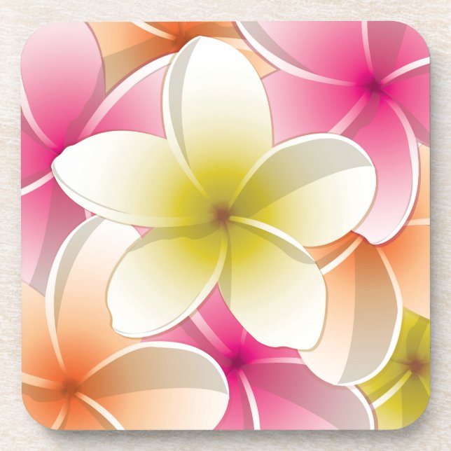 Dessous-de-verre Fleurs frangipani/Plumeria (Devant)