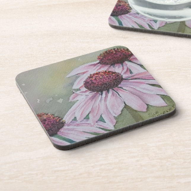 Dessous de verre FLEURS JOURNAUX ROSES (Côté gauche)