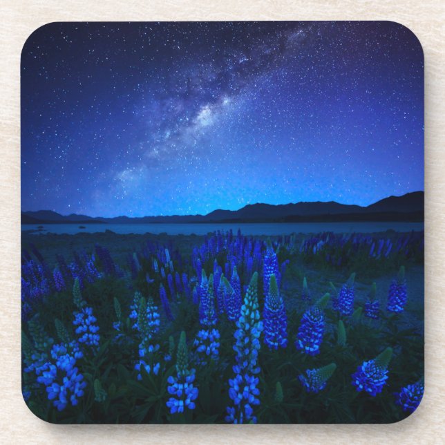Dessous-de-verre Fleurs | Lupines fleurissant à Night Lake Tekapo (Devant)
