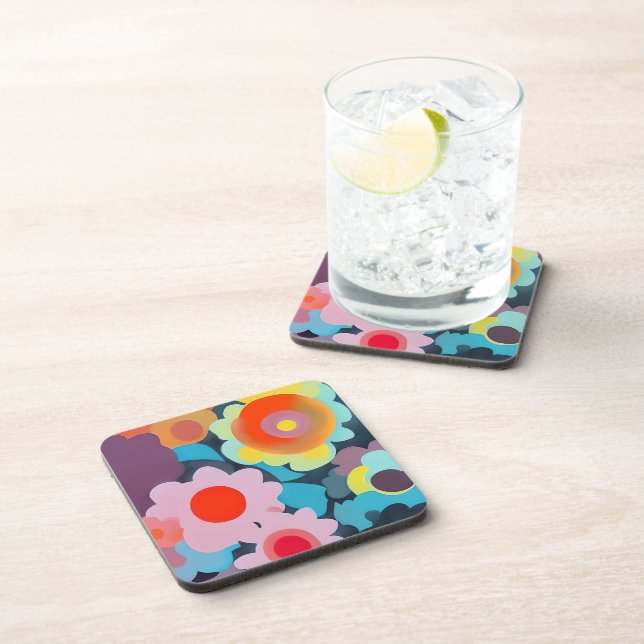 Dessous-de-verre Fleurs mod rétro (Côté Droit)