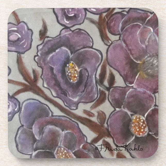 Dessous-de-verre Fleurs peintes Frida Kahlo (Devant)