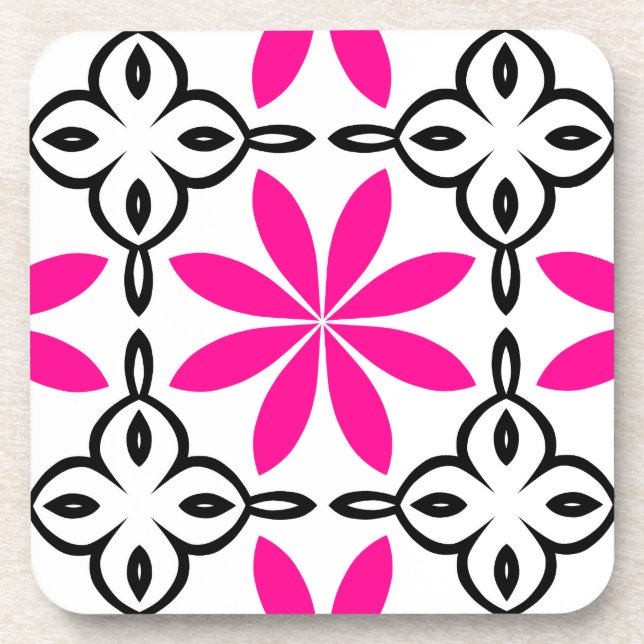 Dessous-de-verre Fleurs roses chaudes (Devant)
