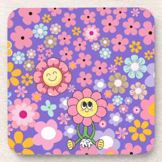 Dessous-de-verre Fleurs souriantes Décoratives