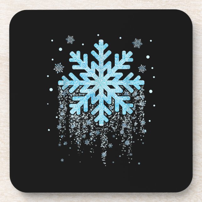 Dessous-de-verre Flocon de neige hiver Noël Matching Hommes Femmes  (Devant)