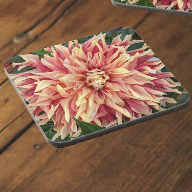 Dessous-de-verre Floral Dahlia rouge et jaune (In Situ)