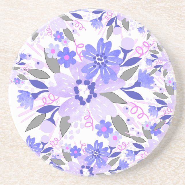 Dessous de verre Floral pourpre (Devant)
