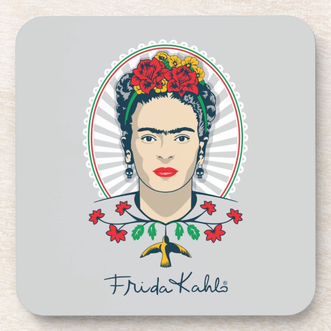 Dessous-de-verre Floral vintage de Frida Kahlo | (Devant)