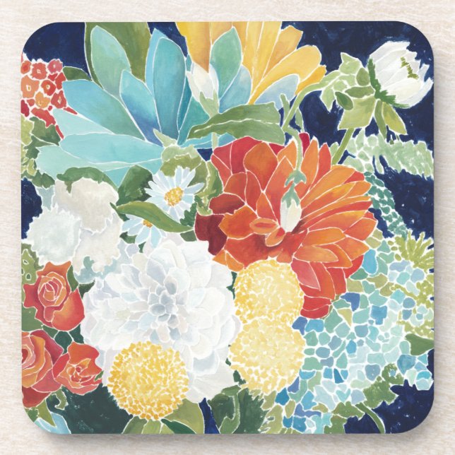 Dessous-de-verre Florals de minuit III (Devant)