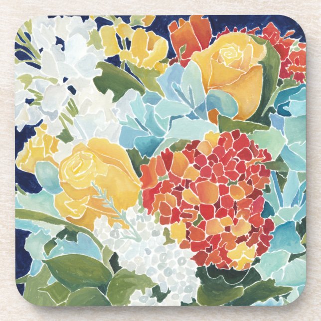 Dessous-de-verre Florals II de minuit (Devant)