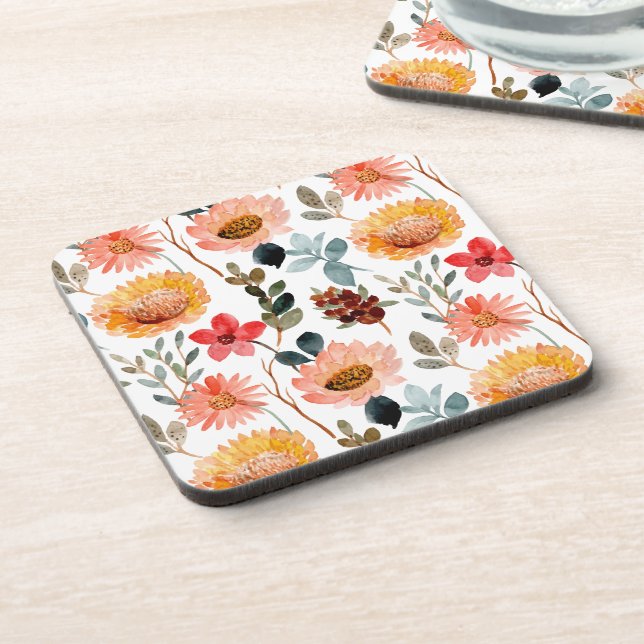 Dessous de verre floraux Fleur sauvage florissants (Côté gauche)
