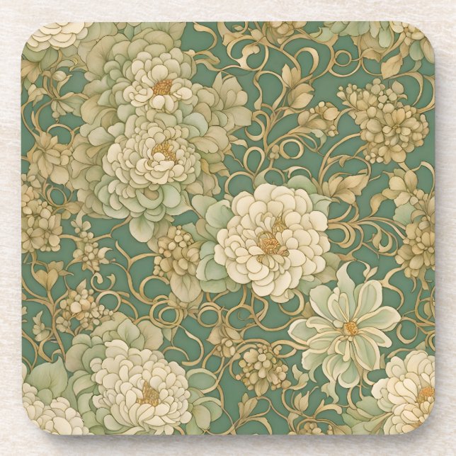 Dessous-de-verre Flore nostalgique en teintes Vintages (Devant)