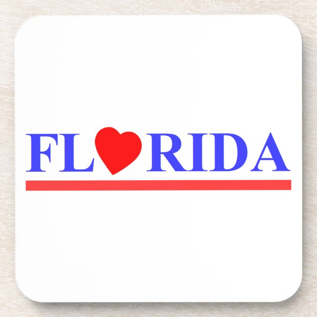 Dessous-de-verre Florida coeur rouge (Devant)