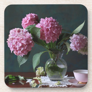 Dessous-de-verre Flowers   Hydrangeas in Vase