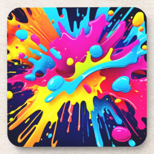 Dessous-de-verre Flux de peinture fluorescents dynamiques