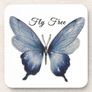 Dessous-de-verre Fly Free – Blue Butterfly Art Design