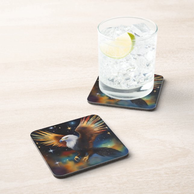 Dessous-de-verre Flying Eagle Colorful Cosmic Art, (Côté Droit)