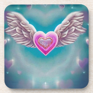Dessous-de-verre Flying Pink Heart