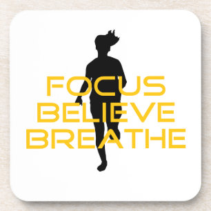 Dessous-de-verre Focus Croire Respirer Jaune Courir Fitness